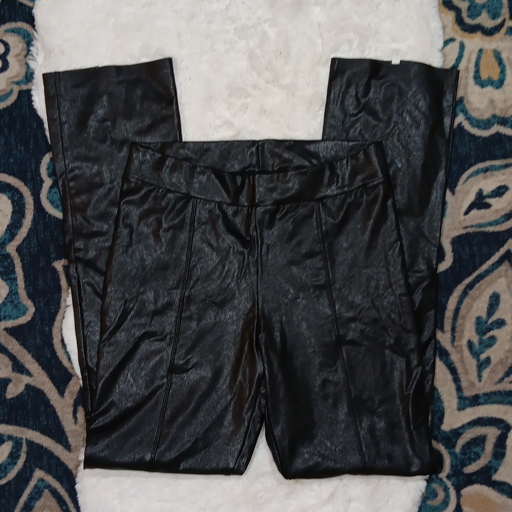 Commando Faux Leather Split Front Black Pants Wom… - image 4
